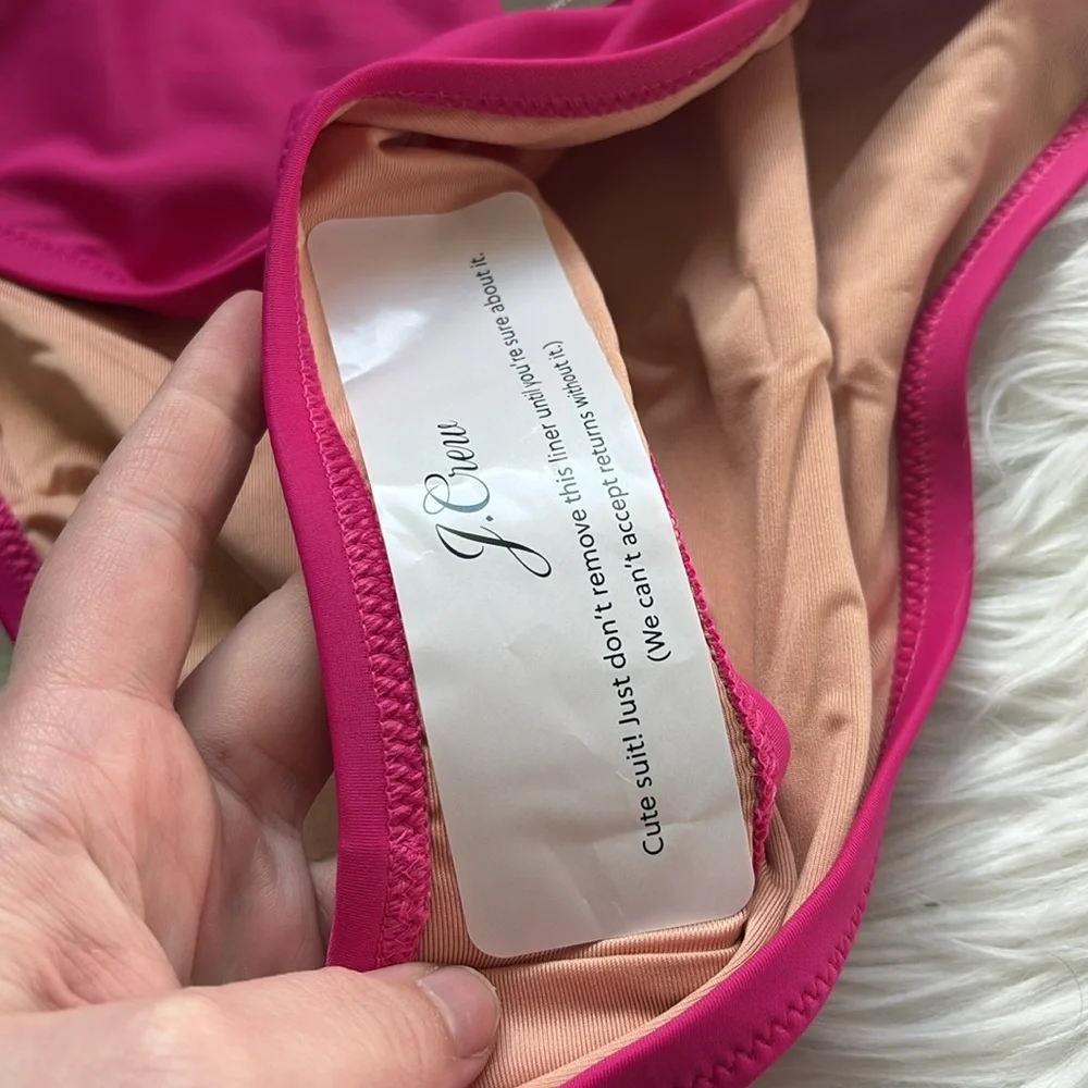 NWT J. Crew Fuchsia High Rise Mid Cut Leg Moderate Coverage Bikini Bottoms